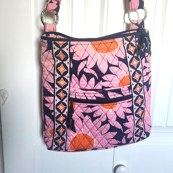 Vera Bradley Pink Loves Me Cross Body Hipster Bag W/ Matching Clutch Wallet - Picture 3 of 16